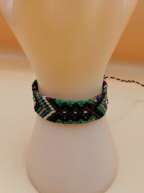 Geometric Macrame Bracelet, Handwoven Peruvian Craft
